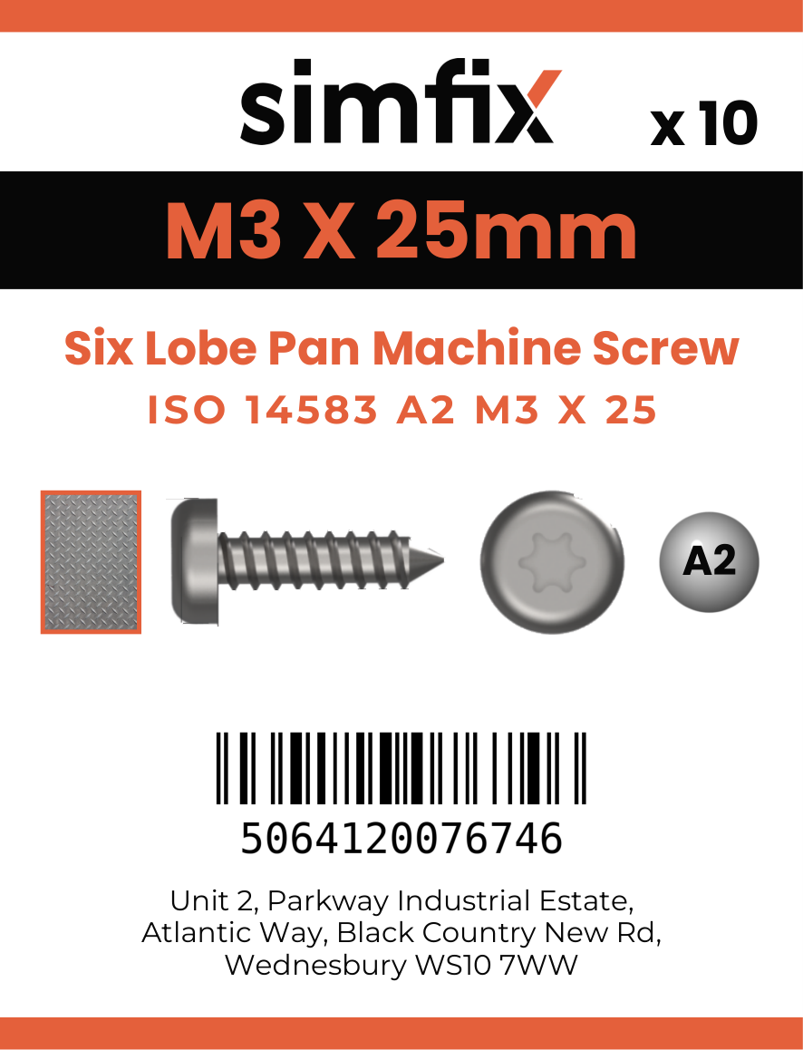 Simfix product label - 14583A203025-D