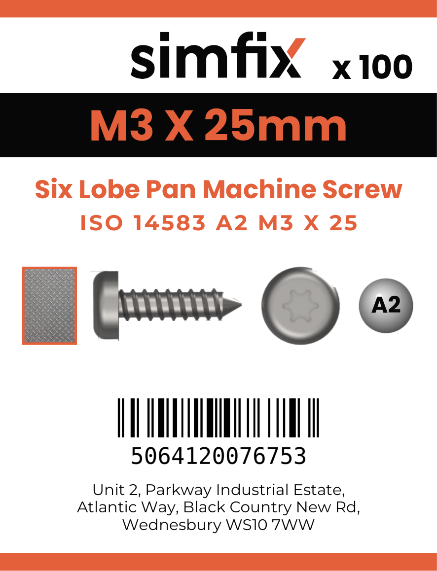 Simfix product label - 14583A203025-T