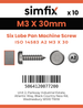 Simfix product label - 14583A203030-D