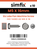 Simfix product label - 14583A205016-D