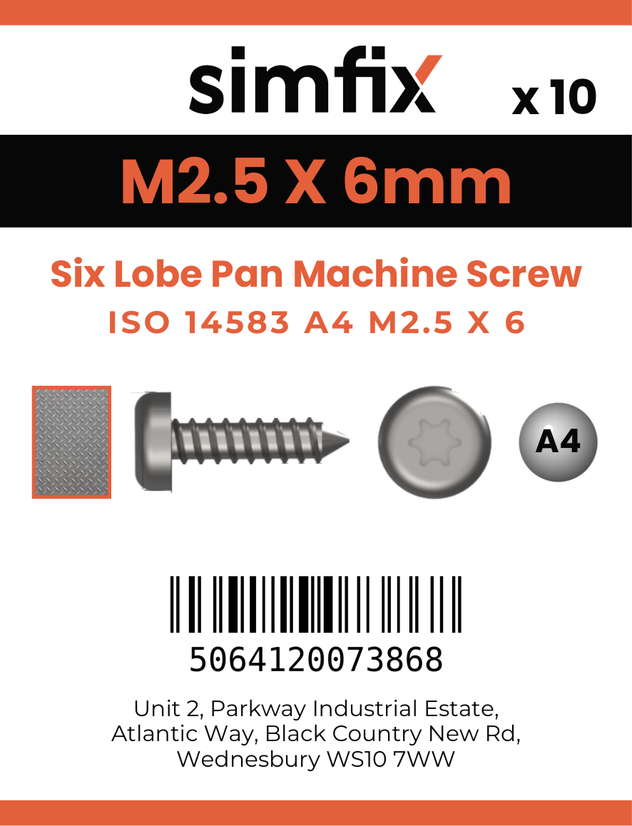 Simfix product label - 14583A4025006-D