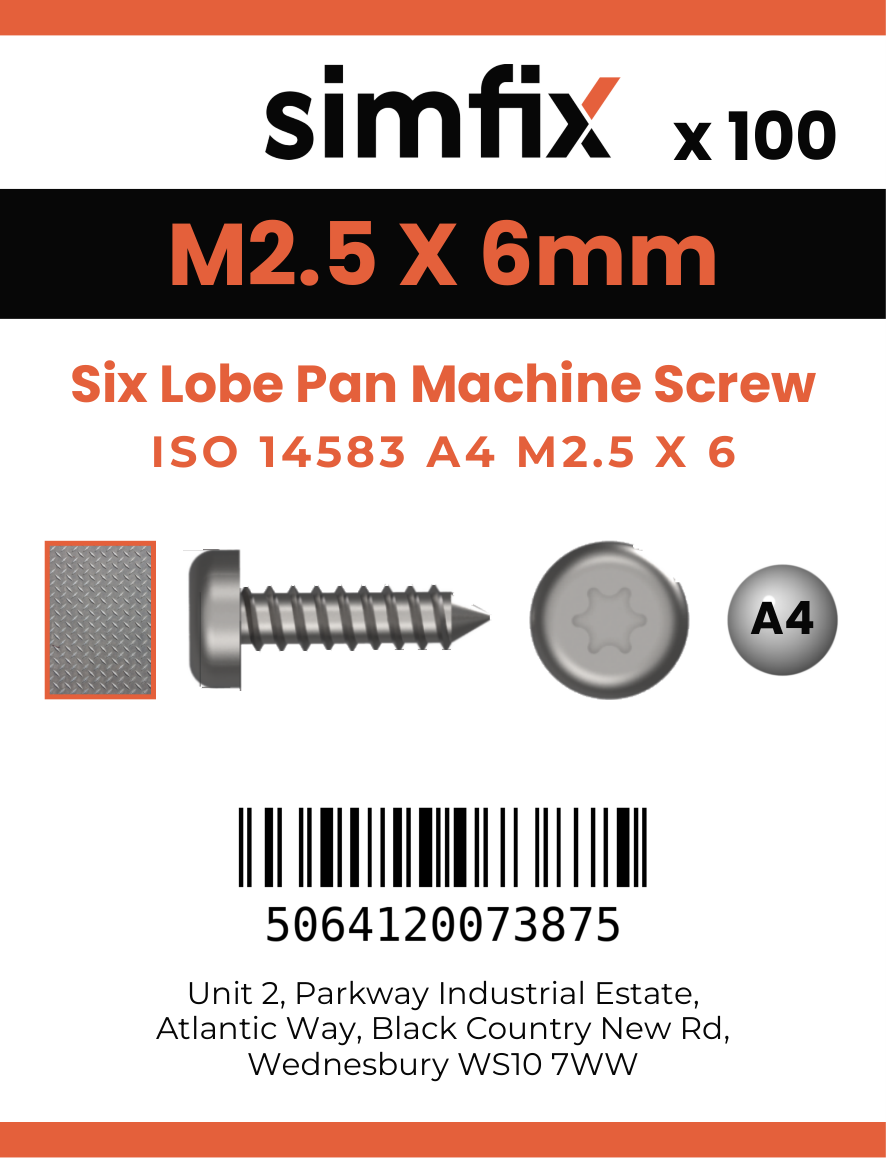 Simfix product label - 14583A4025006-T