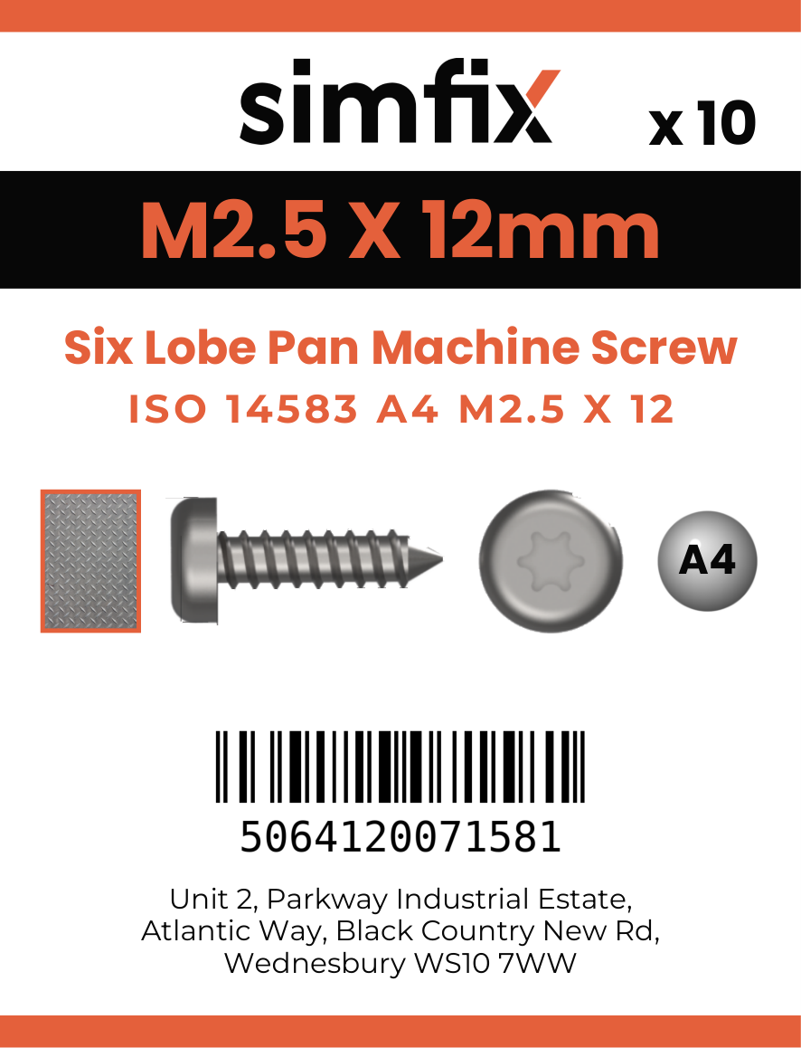 Simfix product label - 14583A4025012-D