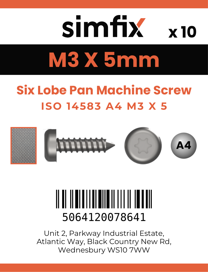 Simfix product label - 14583A403005-D