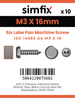 Simfix product label - 14583A403016-D