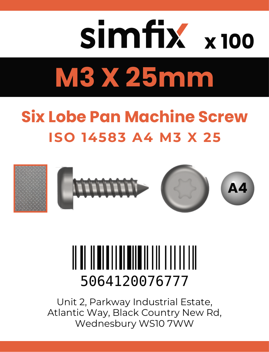 Simfix product label - 14583A403025-T