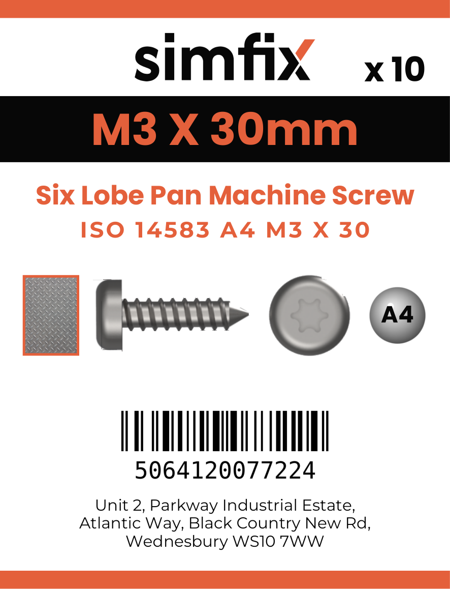 Simfix product label - 14583A403030-D