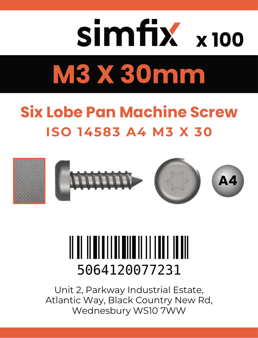 Simfix product label - 14583A403030-T