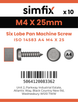Simfix product label - 14583A404025-D