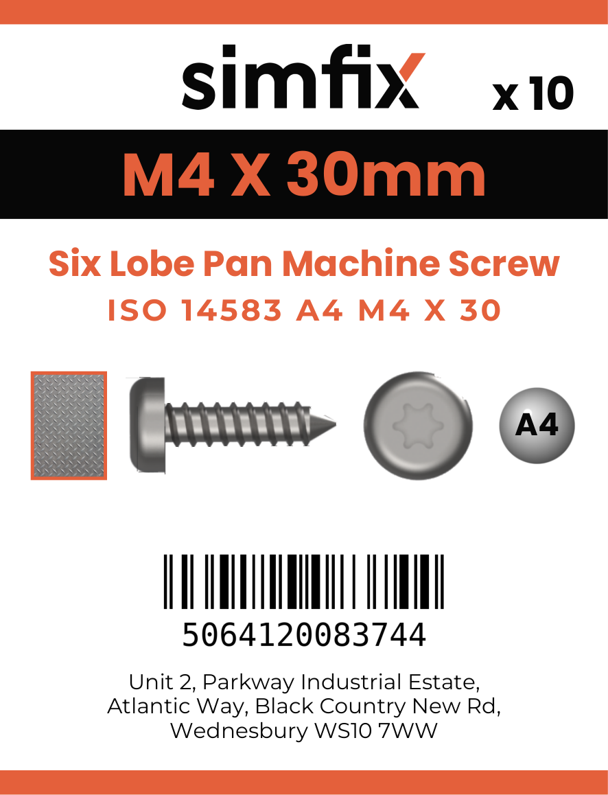 Simfix product label - 14583A404030-D