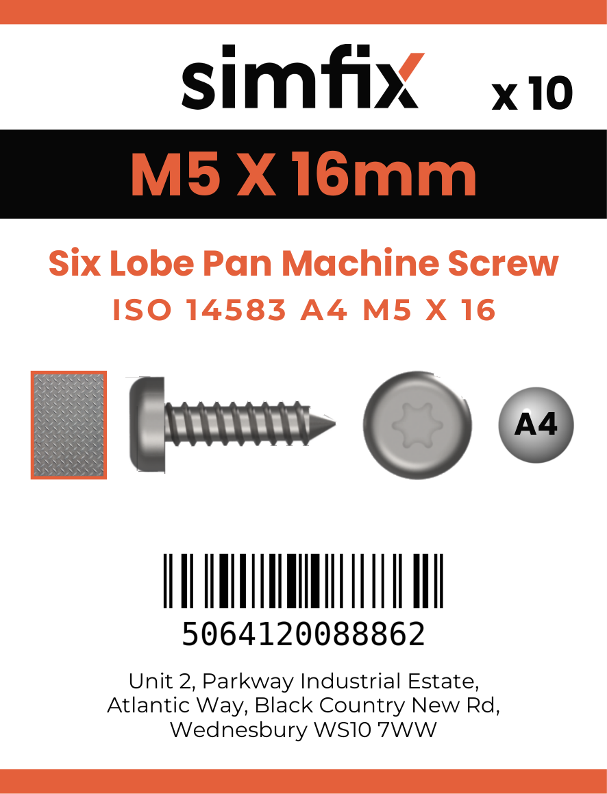 Simfix product label - 14583A405016-D