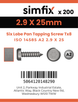 Simfix product label - 14585CA229025T8-T