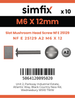 Simfix product label - 25129A206012-D