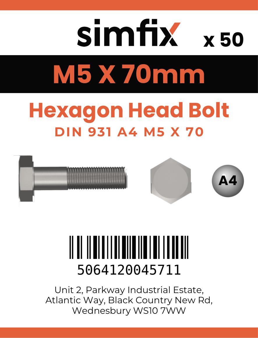 Simfix product label - 4014A40507070-T