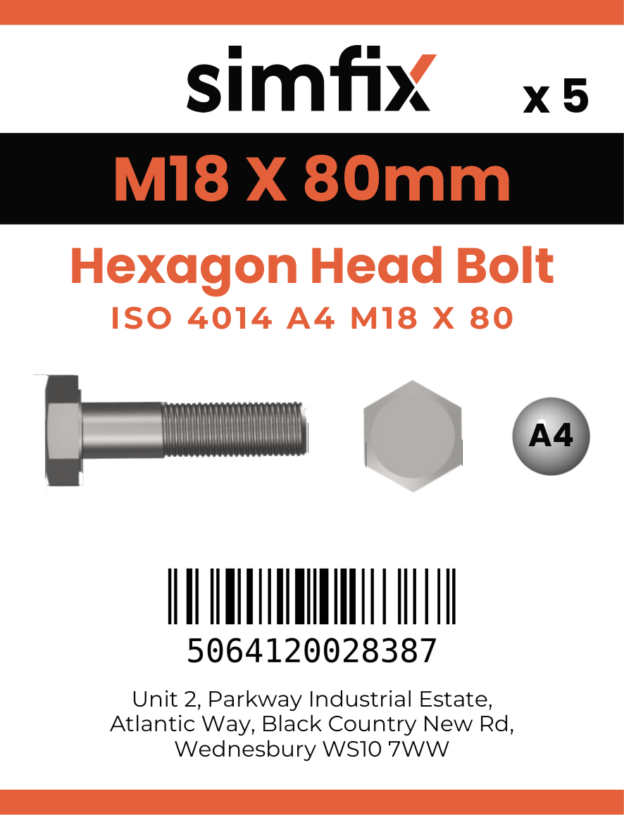 Simfix product label - 4014A41808070-D