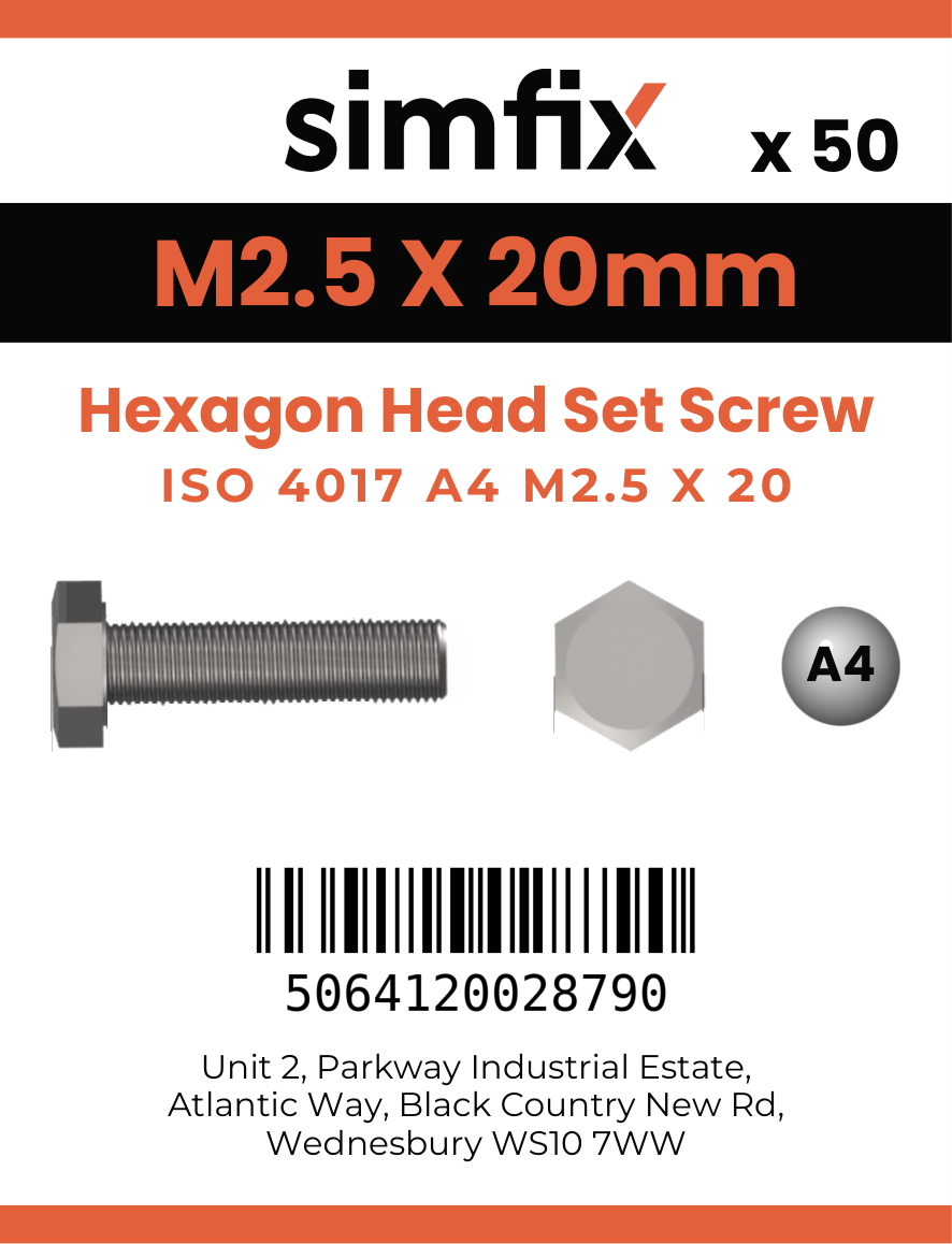 Simfix product label - 4017A402502070-T