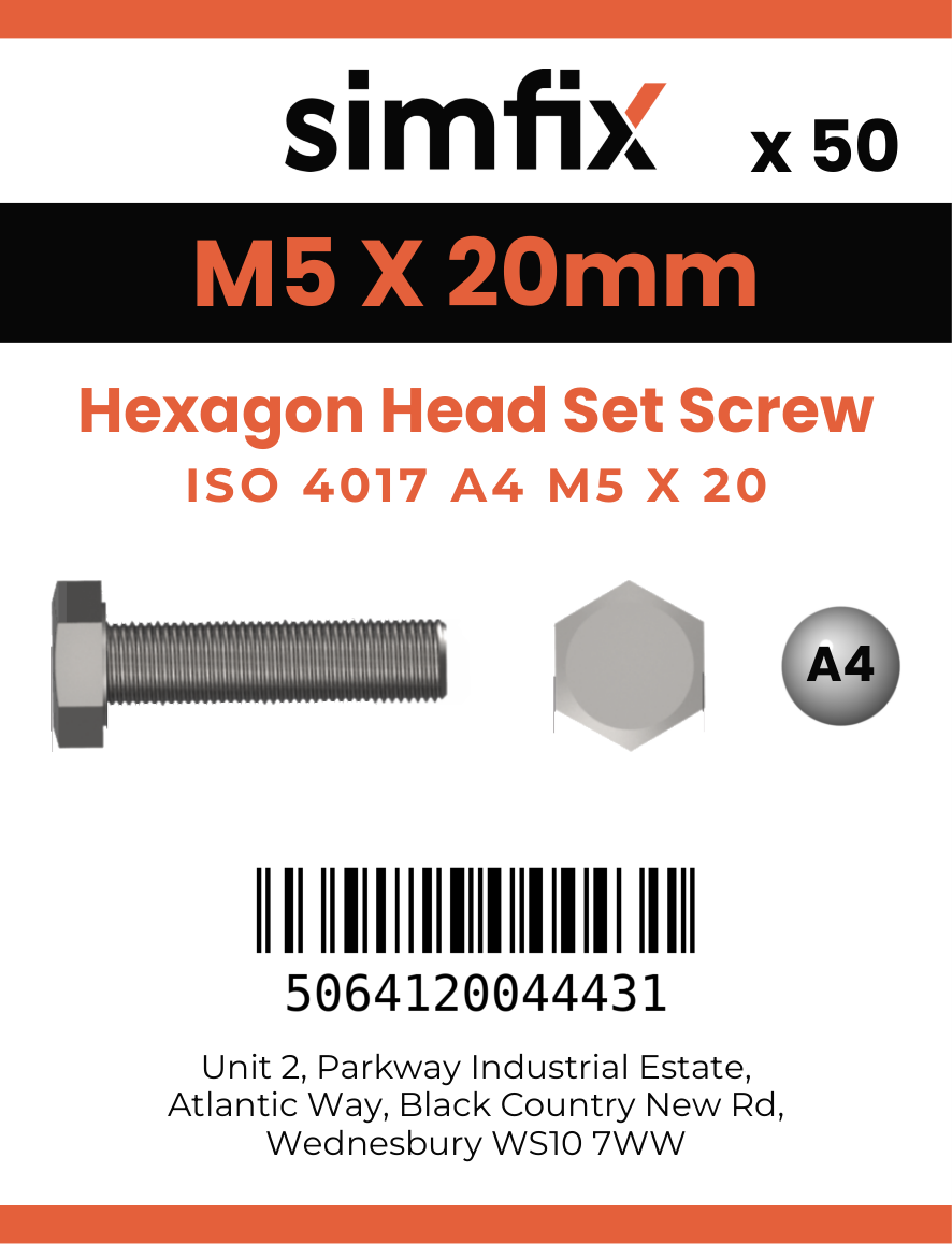 Simfix product label - 4017A40502080-T