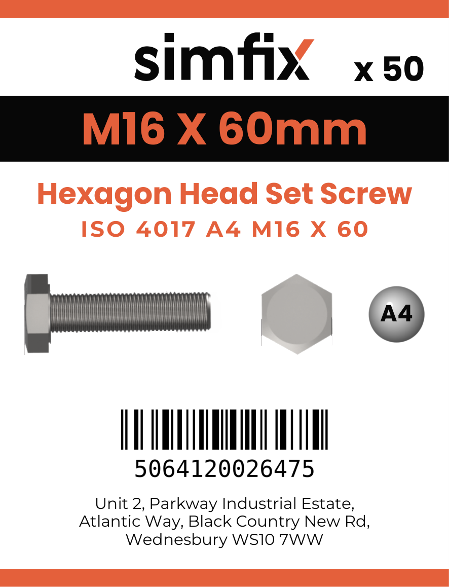 Simfix product label - 4017A41606080-T