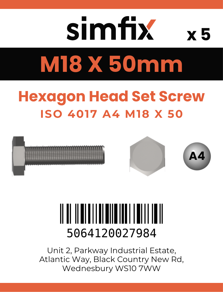 Simfix product label - 4017A41805070-D