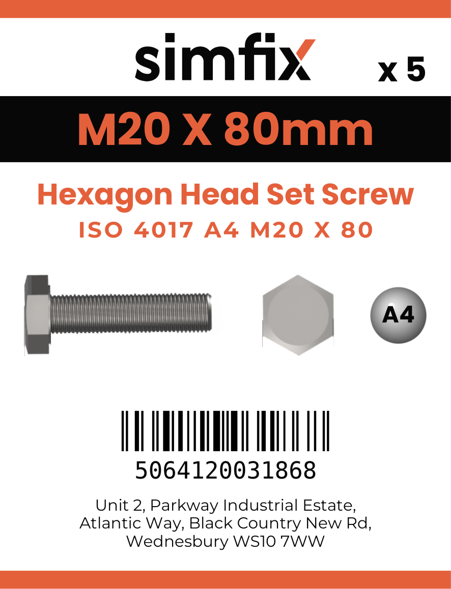 Simfix product label - 4017A42008070-D