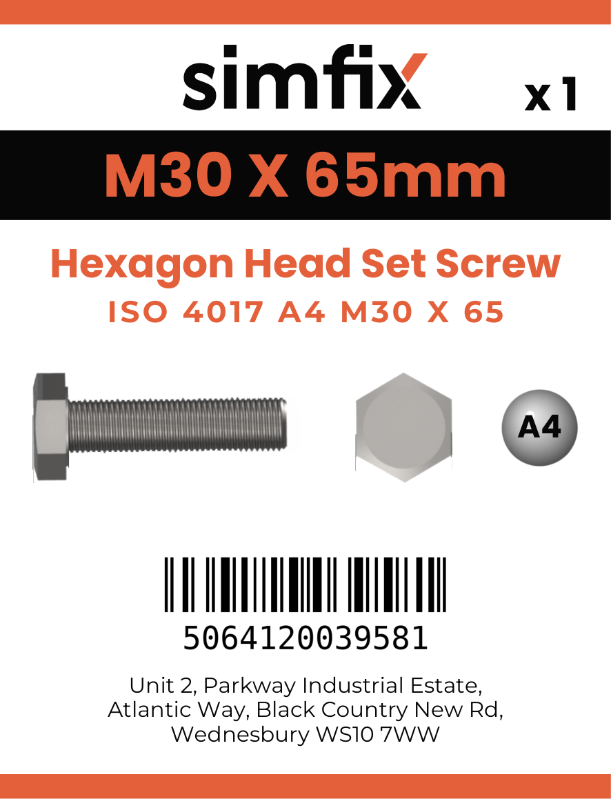 Simfix product label - 4017A43006580-D