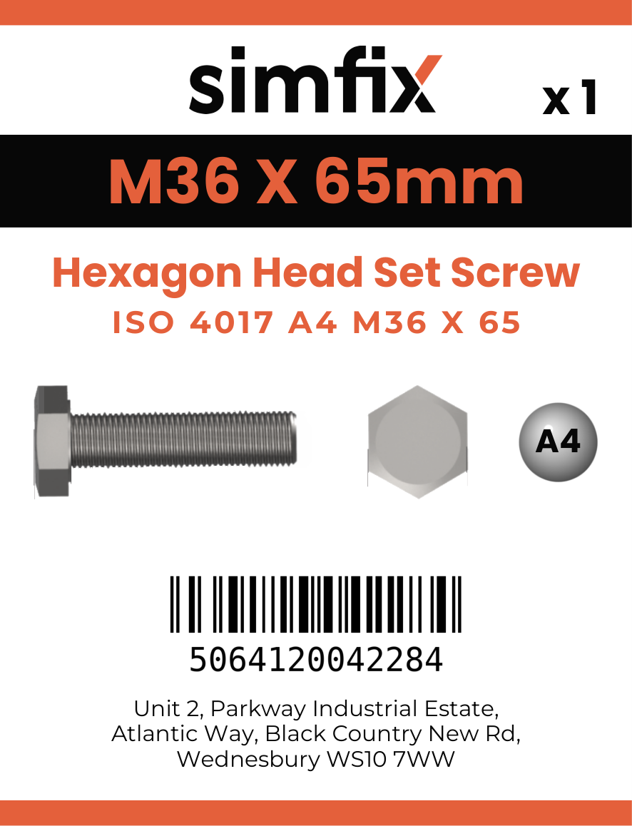 Simfix product label - 4017A43606570-D