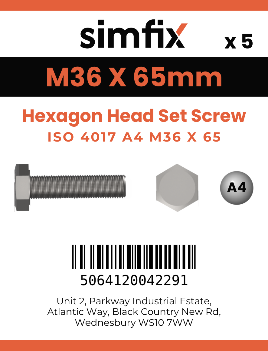 Simfix product label - 4017A43606570-T