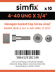 Simfix product label - 4762UA2440019-D
