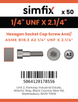 Simfix product label - 4762UFA214057-T