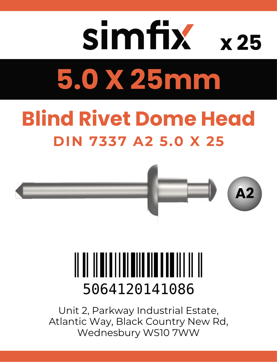 Simfix product label - 7337A2A25025-D