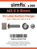 Simfix product label - 73802A2025008T-T