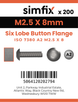 Simfix product label - 73802A2025008T-T