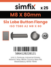 Simfix product label - 73802A208080TX-D