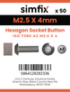 Simfix product label - 7380A2025004-T