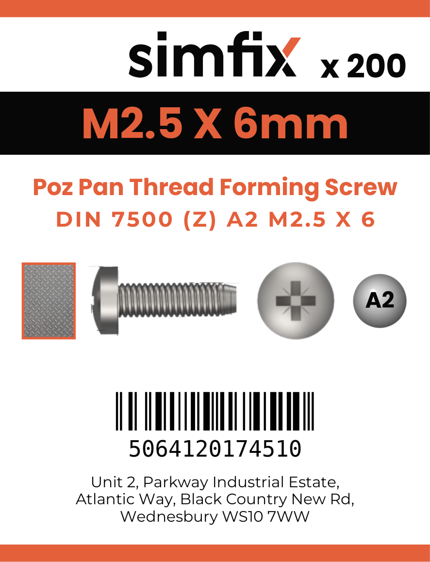 Simfix product label - 7500CA2025006-T