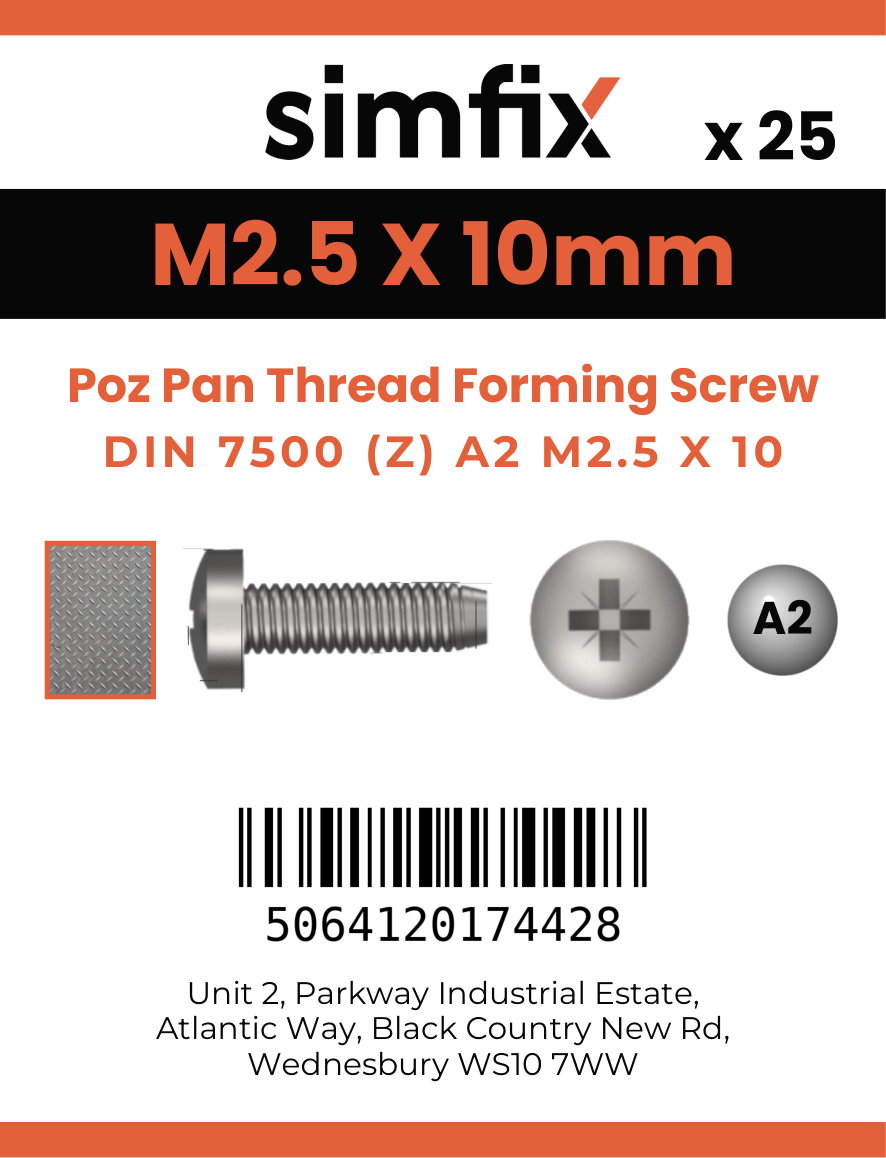 Simfix product label - 7500CA2025010Z-D