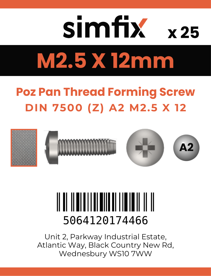 Simfix product label - 7500CA2025012Z-D