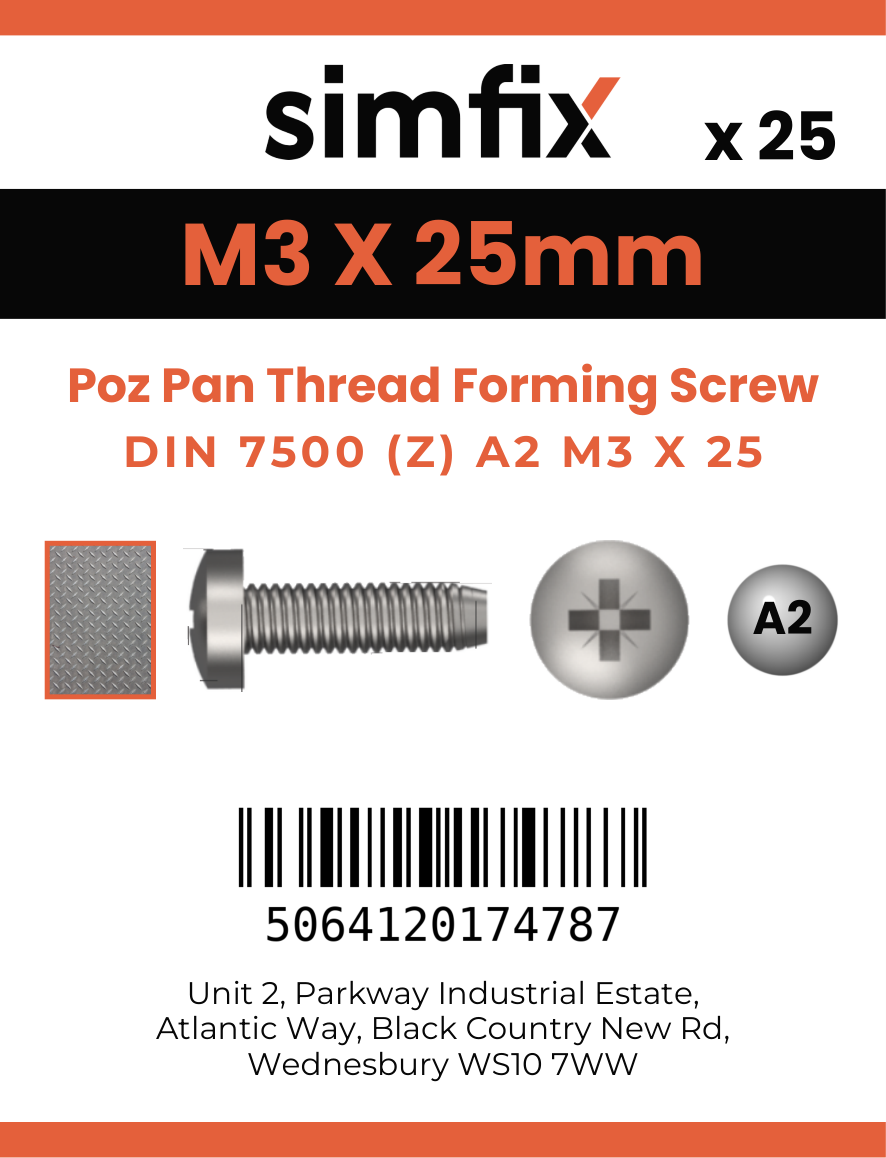 Simfix product label - 7500CA203025Z-D