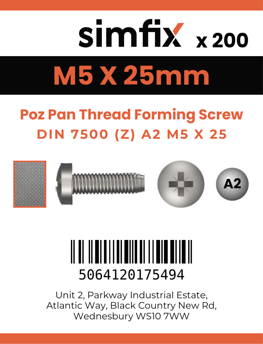 Simfix product label - 7500CA205025-T