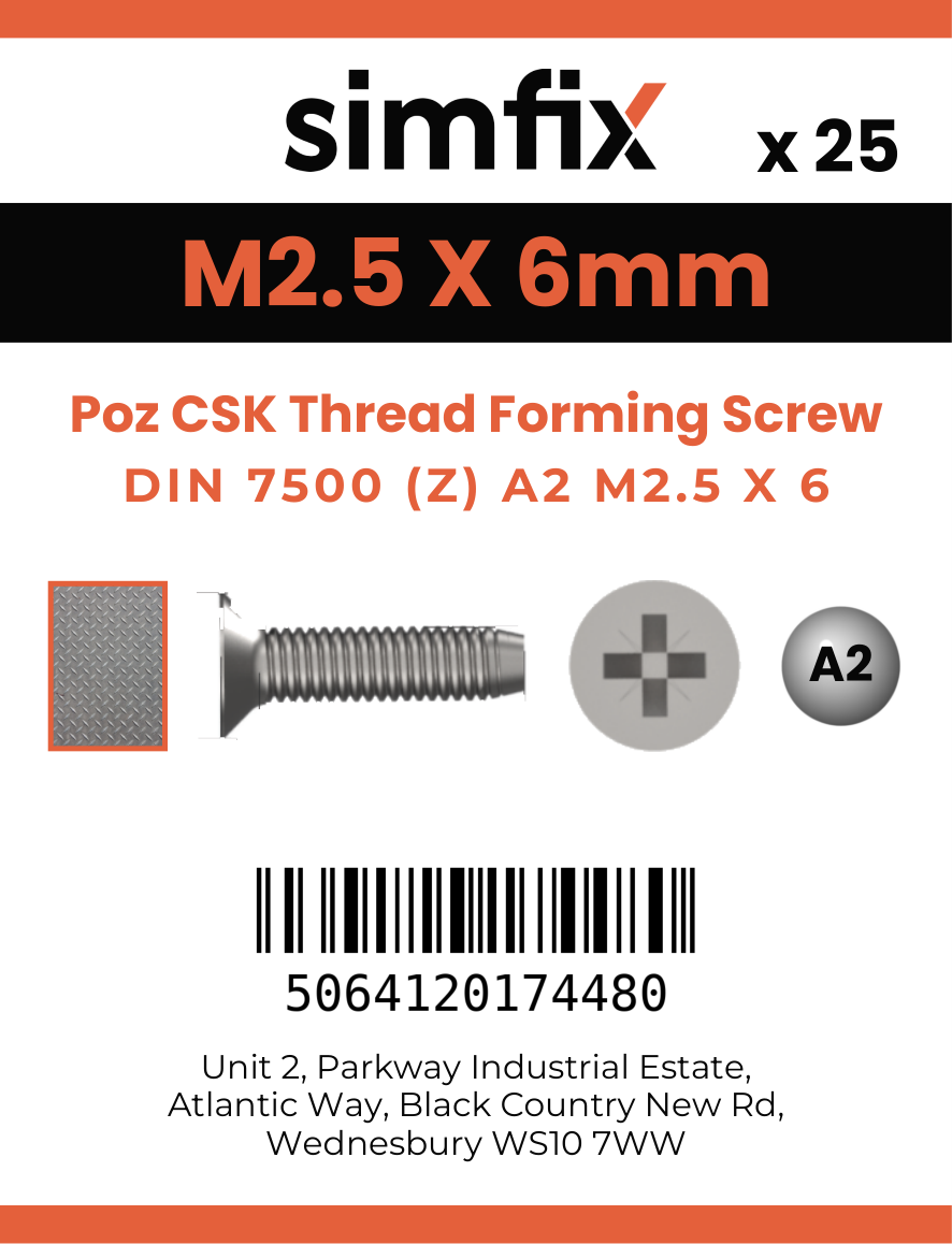 Simfix product label - 7500MA2025006Z-D