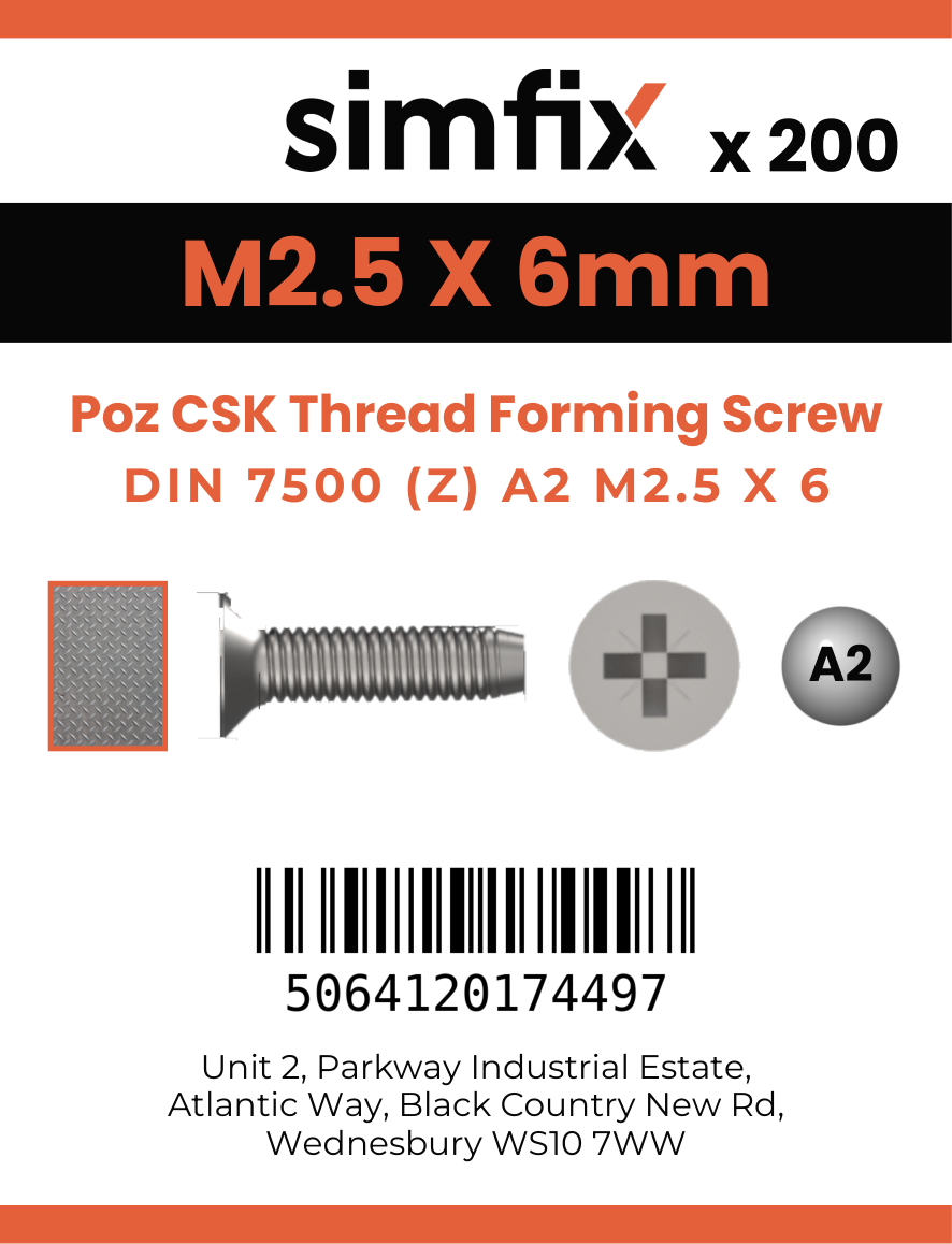Simfix product label - 7500MA2025006Z-T
