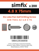 Simfix product label - 7504MA248075T-T