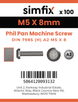 Simfix product label - 7985A205008-T