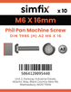 Simfix product label - 7985A206016-D