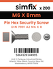 Simfix product label - 7991A206008PIN-T