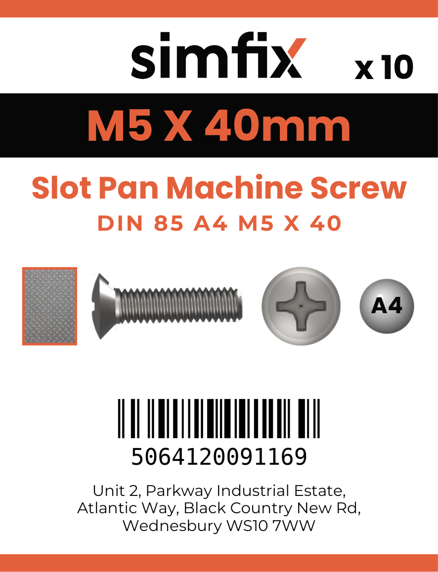 Simfix product label - 85A405040-D