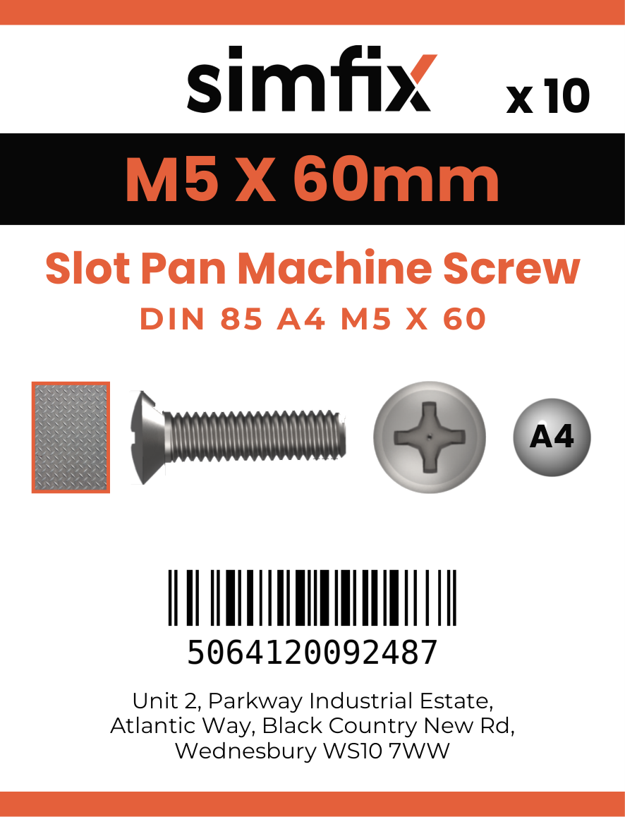 Simfix product label - 85A405060-D