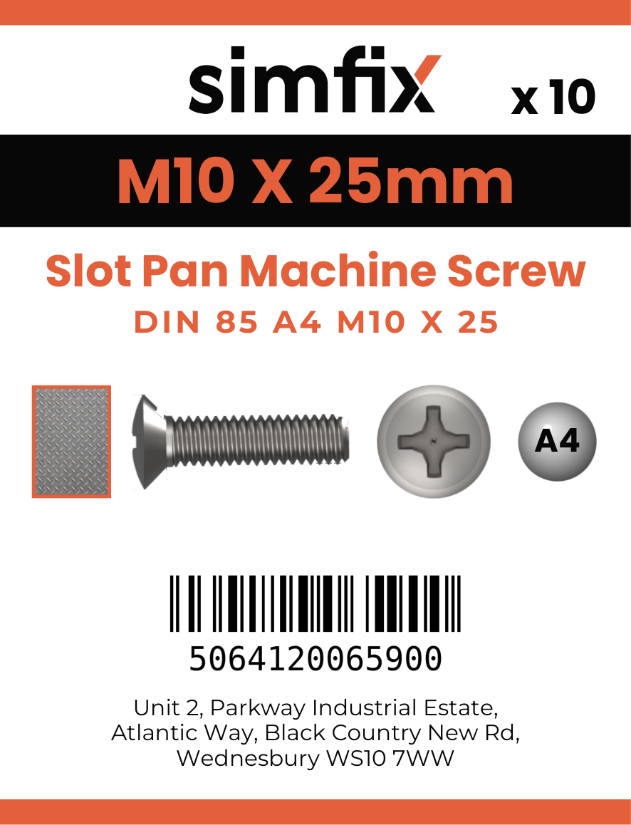 Simfix product label - 85A410025-D