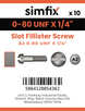 Simfix product label - 85UFA2080006F-D