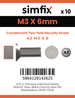Simfix product label - 9103A203006-D